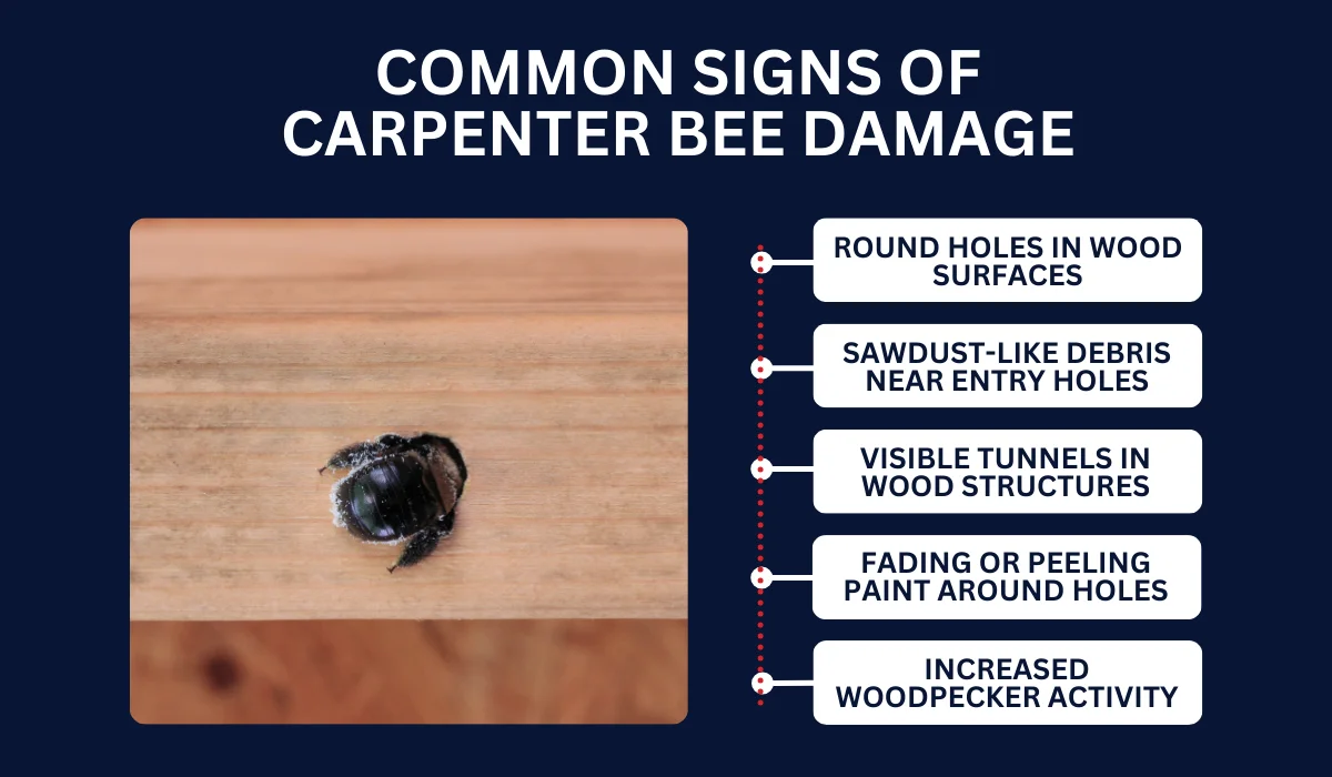 SIGNS OF CARPENTER BEE DAMAGE